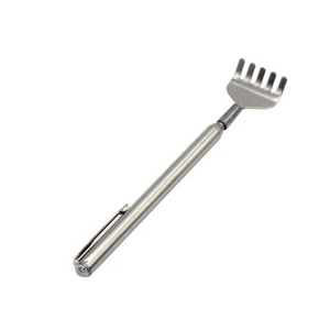 Instrument de scarpinat pentru spate, metalic, telescopic, 15-50 cm, Argintiu