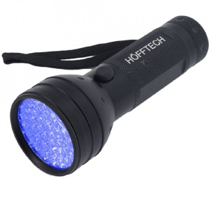 Lanterna metalica cu 51 LED-uri UV, Hofftech, lumina ultravioleta, Neagra