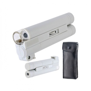 Microscop portabil cu iluminare LED, marire X100, focalizare manuala, Gri