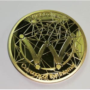 Moneda Suvenir WebDollar, diametru 40 mm, Aurie - Fara cutie