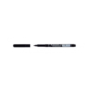 Set 12 bucati, Marker permanent, subtire, varf rotund, rezistent UV, negru