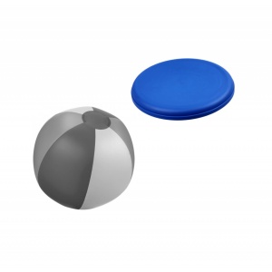 Set de plaja, minge gonflabila si disc frisbee, multicolor