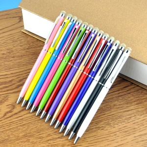 Stylus cu pix si varf din Microfibra - Rosu