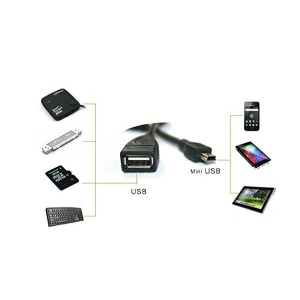Cablu OTG cu Mini USB - Negru