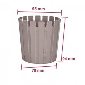 Ghiveci pentru flori, tip gardut, rotund, diametru 95mm, Gri