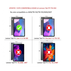 Husa Golden Case, compatibila cu Lenovo Tab P11 Gen 2 TB350 cu model, alb negru