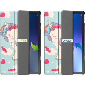 Husa Smart Cover tableta, pentru Lenovo Tab M10 Plus 10.6 Inch TB-128 2022 model unicorn, albastru deschis