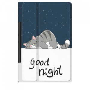 Husa Smart Cover tableta, pentru Lenovo Yoga Tab 11 YT-J706F good night cat, bleumarin