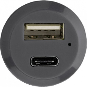 Incarcator Auto mic, cu USB si USB C, 5v 3A, Negru