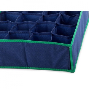 Organizator sosete si lenjerie intima cu 24 de compartimente, Albastru