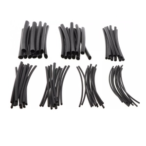 Set 127 bucati, tuburi termoretractabile / termocontractabile in cutie compartimentata, Negre