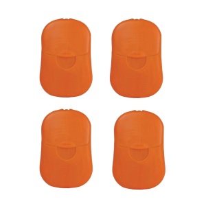 Set 4 cutii de plastic cu petale de sapun, 68x44mm, parfumate, Portocalii