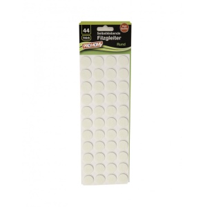 Set 44 bucati, protectii pardoseala autoadezive pentru mese si scaune, rotunde, Alb