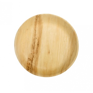Set 5 bucati, farfurii rotunde naturale, din frunze de palmier, diametru 23 cm