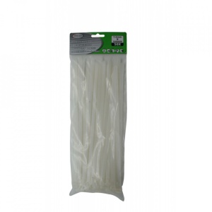 Set 50 bucati Soricei, Coliere din plastic, mari, Reutilizabile, 7.6 x 300 mm, Alb