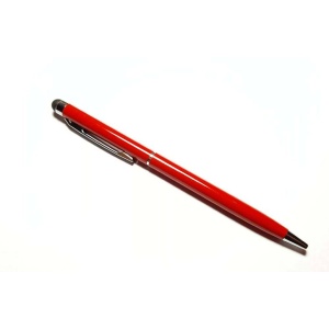 Stylus pentru tableta rosu, Metalic, de precizie cu pix incorporat