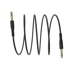 Cablu auxiliar, audio stereo, Jack 3.5 mm, 3 pini, Negru