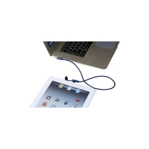 Cablu USB Combo, cu mufa combo Lightning si Micro USB, plus adaptor USB-C si husa, Albastru