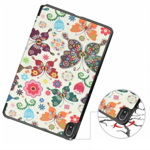 Husa Smart Cover tableta, pentru Nokia T20 10.4 inch model fluturi, alba