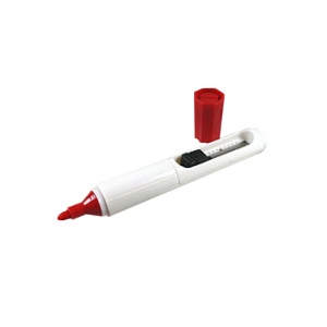 Marker permanent pentru curierat, marker si cutter, 2 in 1, Rosu