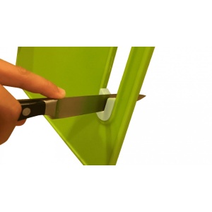 Planseta de bucatarie cu picioare antialunecare si sistem de ascutit cutite, Verde