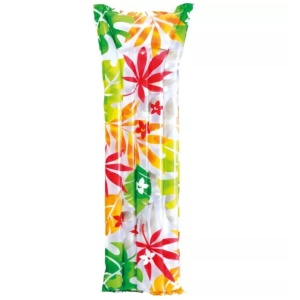 Saltea gonflabila Fashion, 183cm x 69cm, cu model Floral, Alba