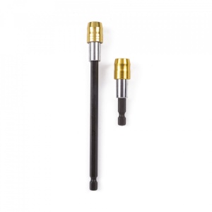 Set 2 piese, Prelungitoare pentru Bituri cu sistem de blocare si magnet, Aurii
