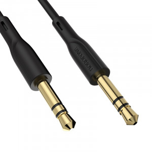 Cablu auxiliar , audio stereo, Jack 3.5 mm, 3 pini, Negru
