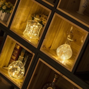 Ghirlanda lumini Dop Sticla, 70 cm, 8 led-uri, alb cald