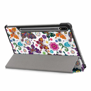 Husa Smart Cover pentru tableta Samsung Galaxy Tab S7FE 12.4 model fluture, alba