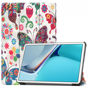 Husa Smart Cover tableta, pentru Huawei MatePad 11 - 10.95 inch, fluturi, alb