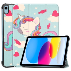 Husa Smart Cover tableta, pentru iPad 10 10.9 inch 2022 model unicorn, albastru deschis