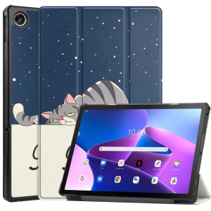 Husa Smart Cover tableta, pentru Lenovo Tab M10 Plus 10.6 Inch TB-128 2022 good night cat, bleumarin