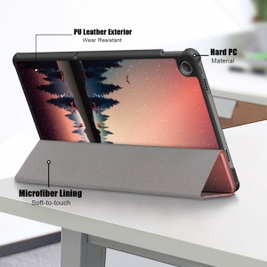 Husa Smart Cover tableta, pentru Lenovo Tab M10 Plus TB-128,cu suport, model peisaj, multicolor