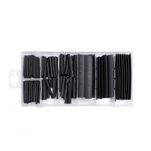 Set 127 bucati, tuburi termoretractabile / termocontractabile in cutie compartimentata, Negre