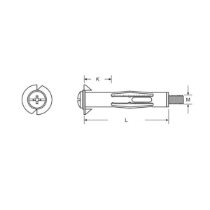 Set 25 ancore pentru Gips-Carton/Rigips, 4 x 32 mm, zincate