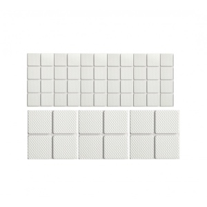 Set 56 bucati, protectii pardoseala autoadezive din cauciuc, patrate, Albe