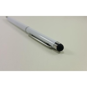 Stylus de precizie cu pix - corp metalic - Alb
