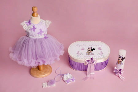 Trusou botez complet Minnie Mov cu fluturași