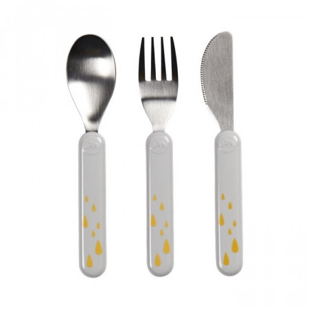 Set tacâmuri 3 piese Grey/Gold Dots - Done by Deer