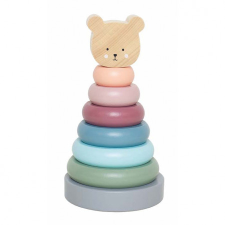 Jucărie de stivuire din lemn Teddy- JaBaDaBaDo