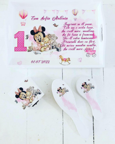 Set pentru taierea motului Baby Minnie roz
