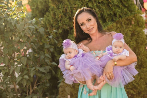 Rochita Botez Lila cu fluturasi 3D