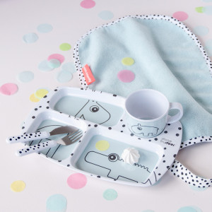 Set de masă pentru copii Happy dots bleu