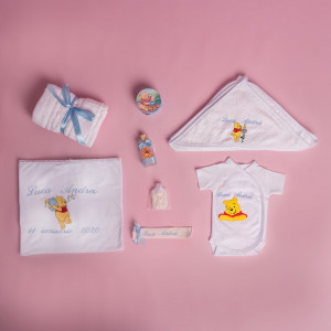 Trusou botez complet Winnie the Pooh bleu
