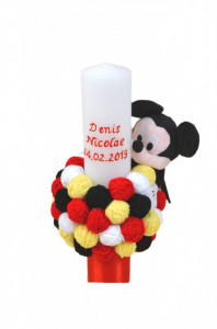 Lumânare botez Mickey Mouse cu gheme