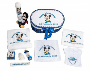 Trusou botez Baby Mickey albastru royal
