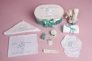 Trusou botez complet Ursuleț turcoaz