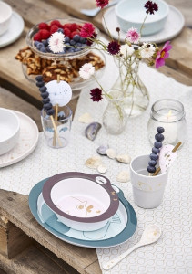 SET DE MASĂ 4 PIESE CONTUR GREY/GOLD