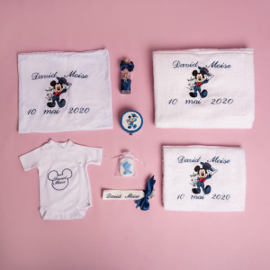 Trusou botez complet Mickey Mouse bleumarin